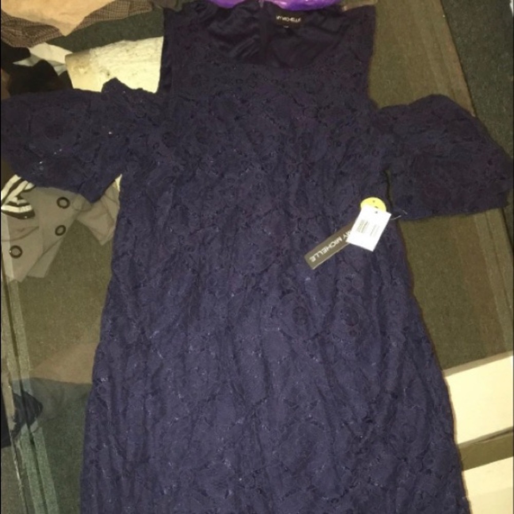 Size 14 JR Plus Navy Blue cold shoulder dress
